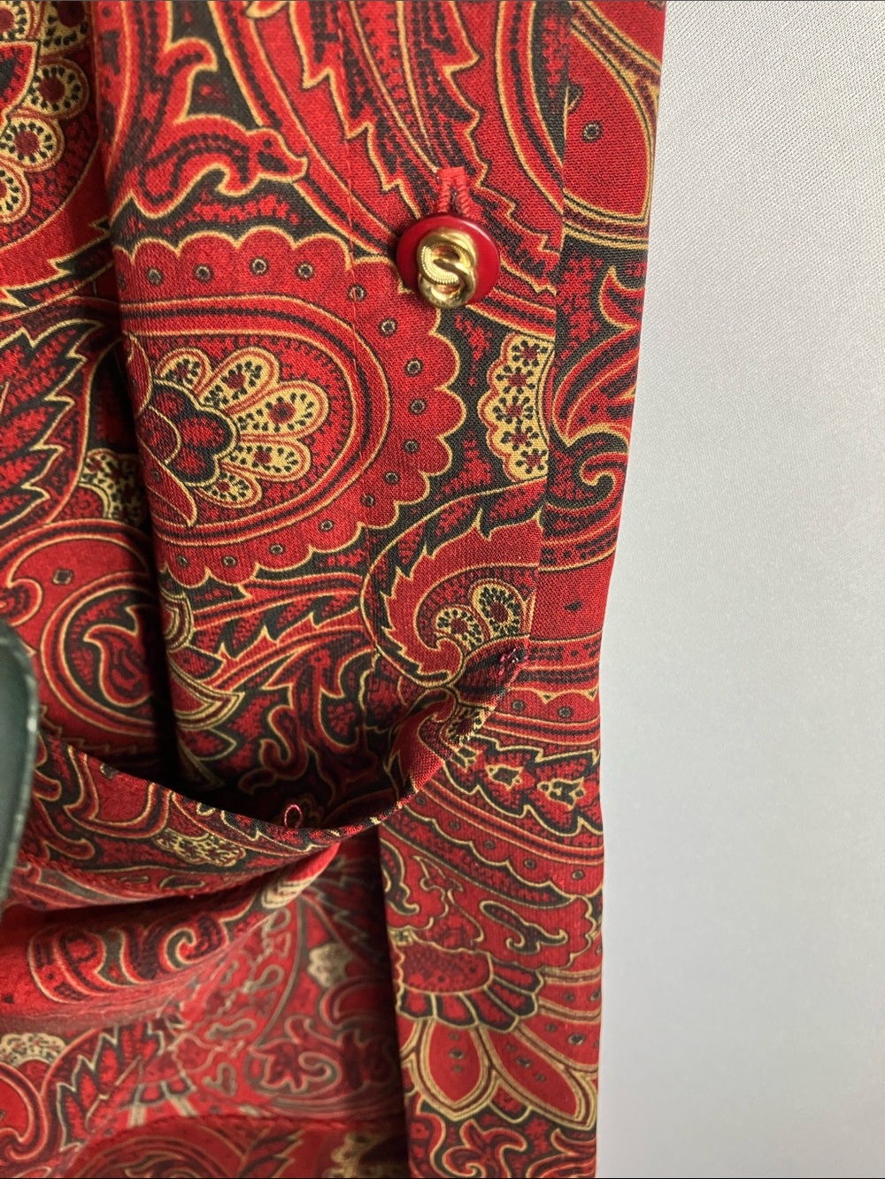 Red Paisley Maxi Skirt with Gold Accents - Picture 7 of 10